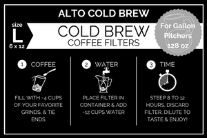 Large ALTO Home Cold Brew Filters (1 Gallon)
